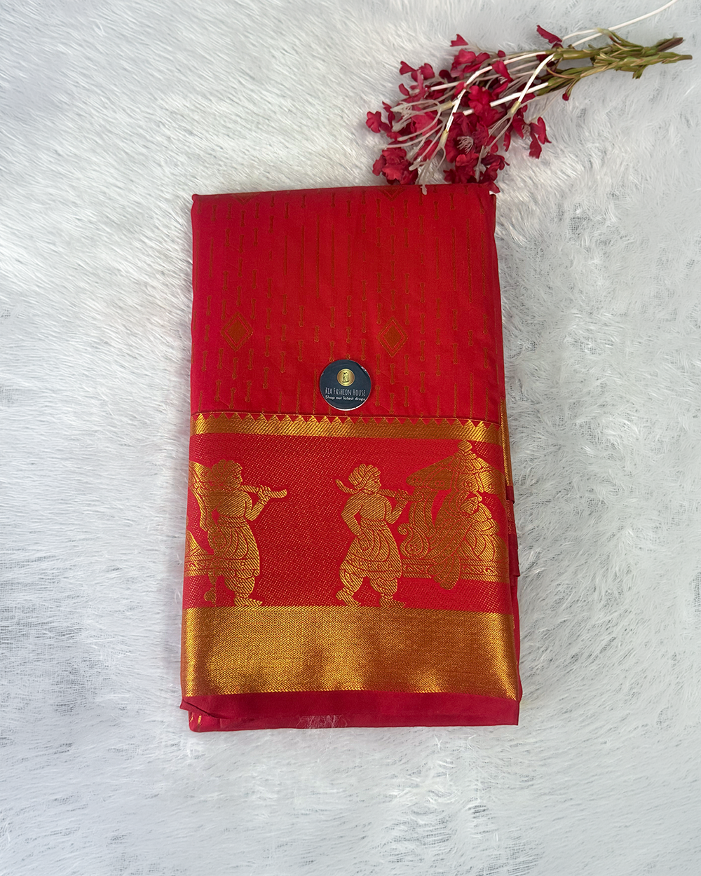 Kanchi Semi Silk Saree – Red