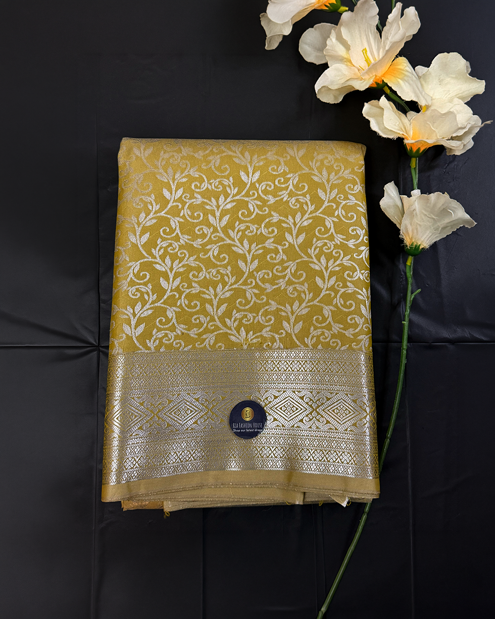 Kanchi Semi Silk Saree – Gold and Silver