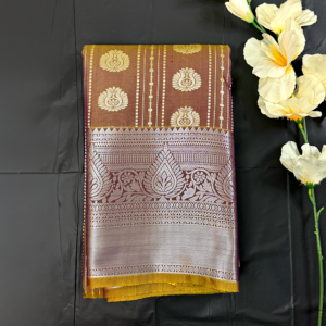 Kanchi Semi Silk Saree - Mehndi