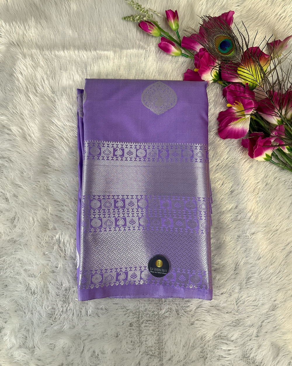 Kanchi Semi Silk Saree – Lavender