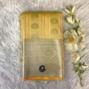 Kanchi Semi Silk Saree - Light Yellow