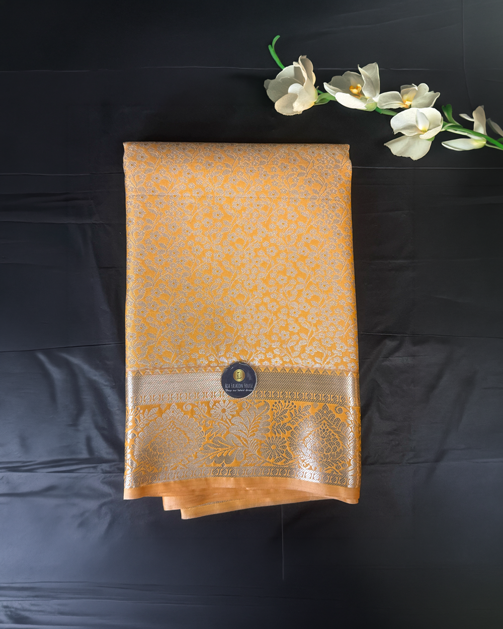 Kanchi Semi Silk Saree – Light Orange