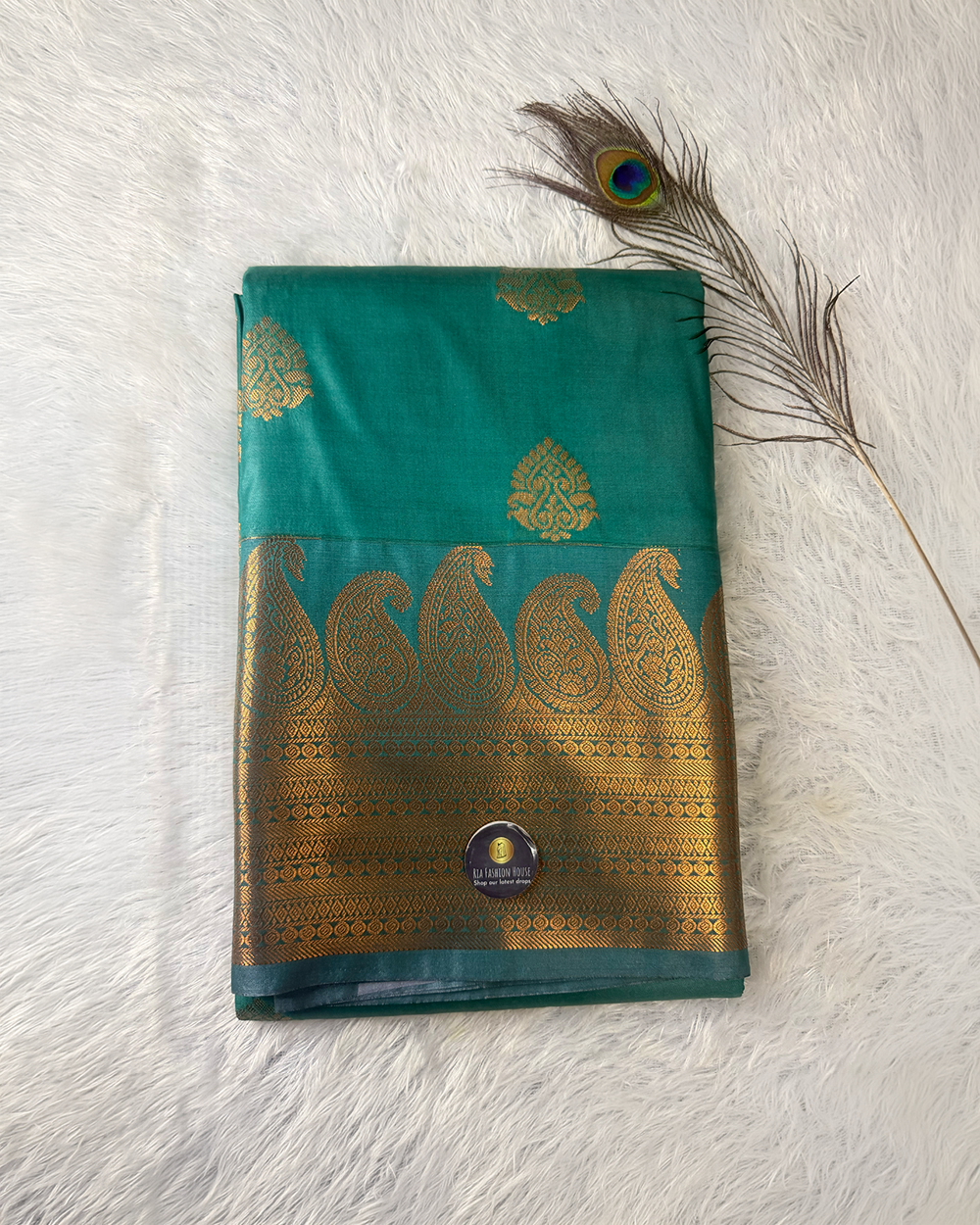 Kanchi Semi Silk Saree -Green