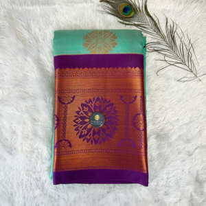 Kanchi Semi Silk Saree -Teal Blue