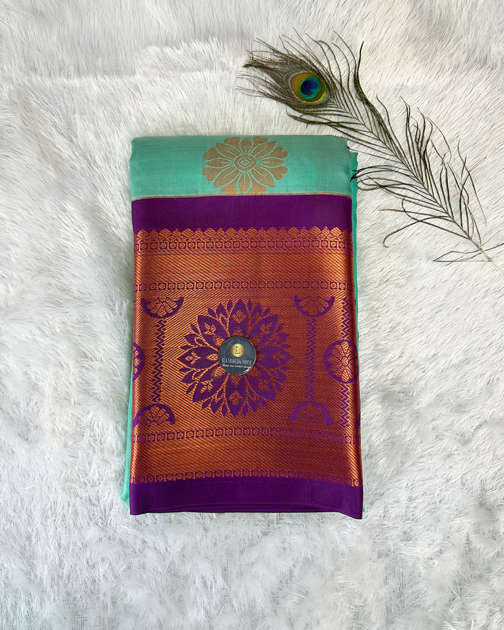 Kanchi Semi Silk Saree -Teal Blue