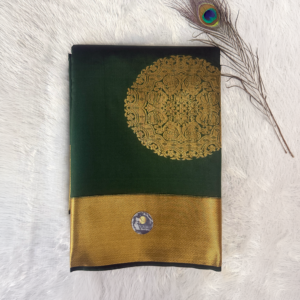 Kanchi Semi Silk Saree - Dark Green