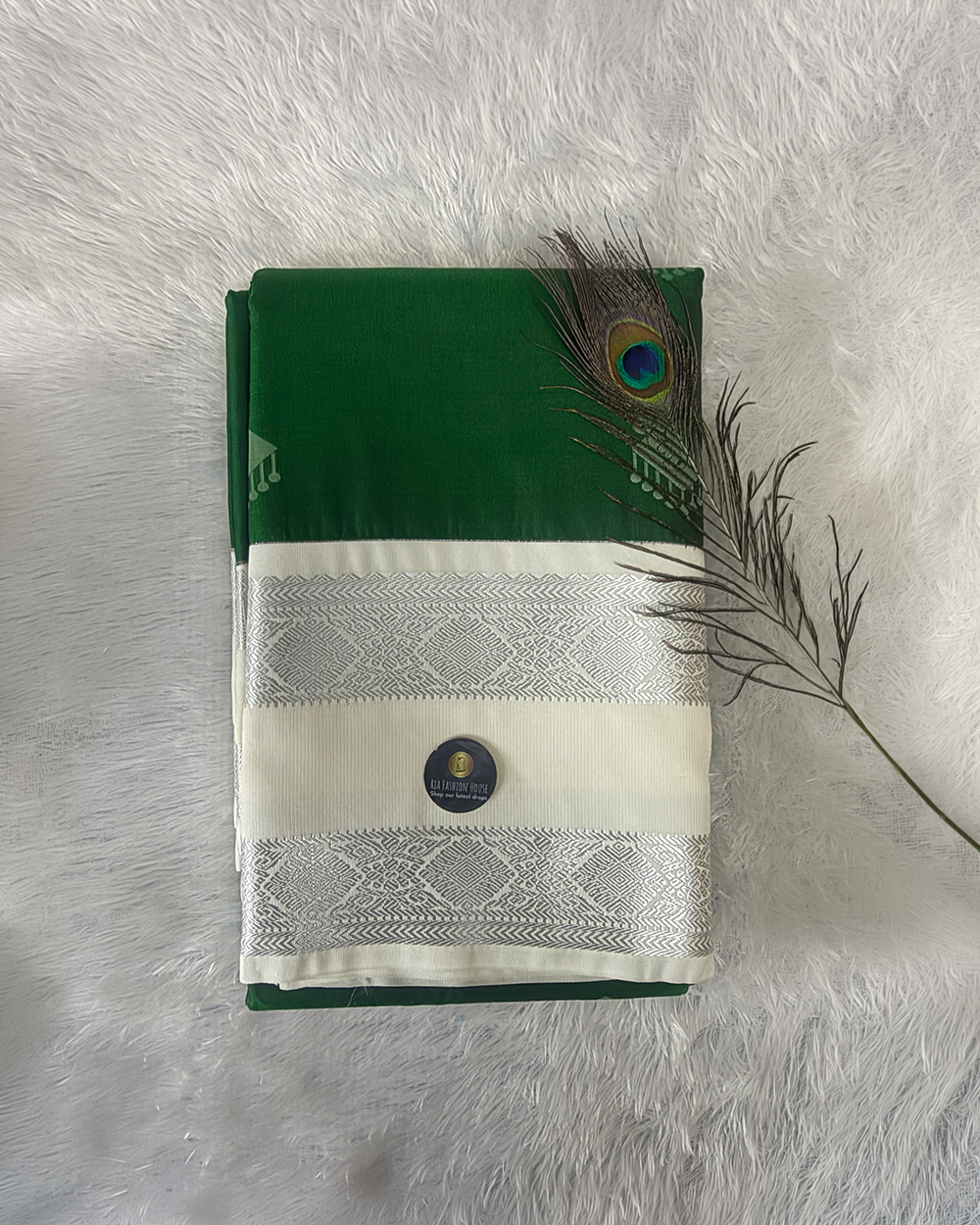 Dharmavaram Style  – Green and White