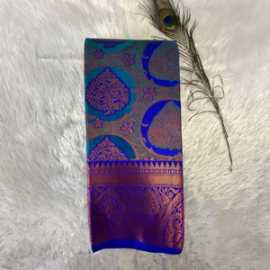 Kanchi Semi Silk Saree- Peacock Blue
