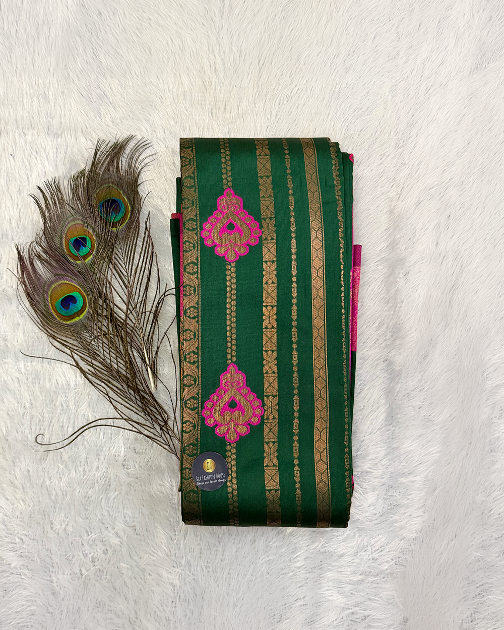 Silk Saree – Dark Green