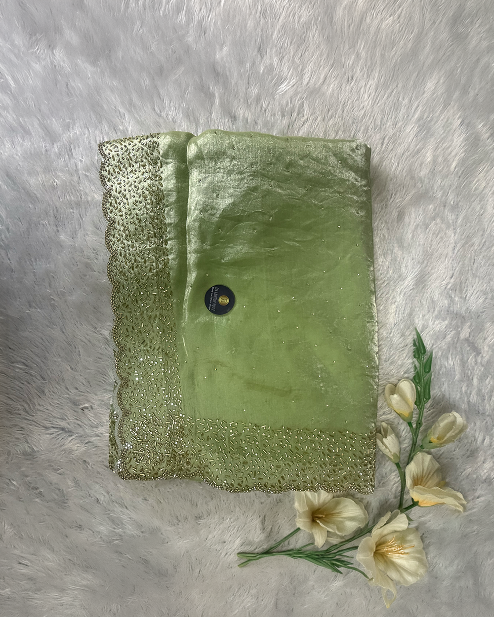 Space Silk Saree – Green