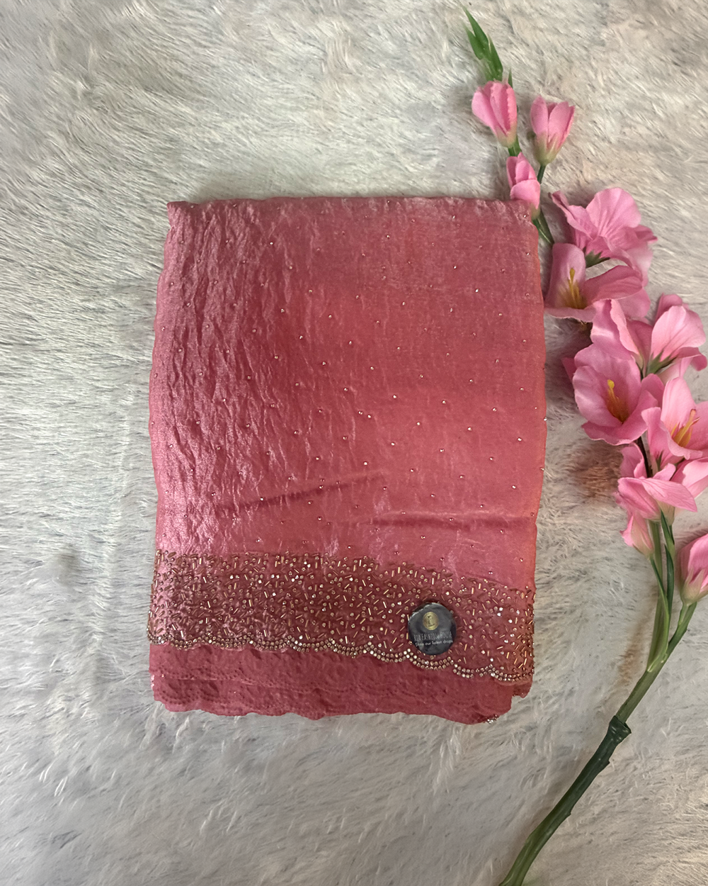 Space Silk Saree – Pink