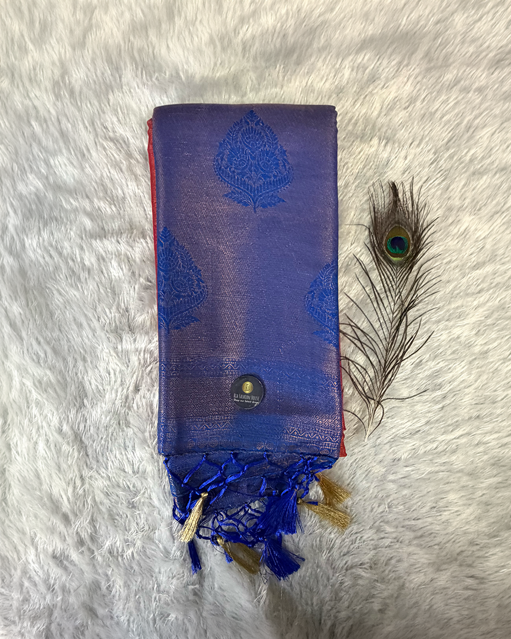 Soft Silk Saree –  Blue And Pink