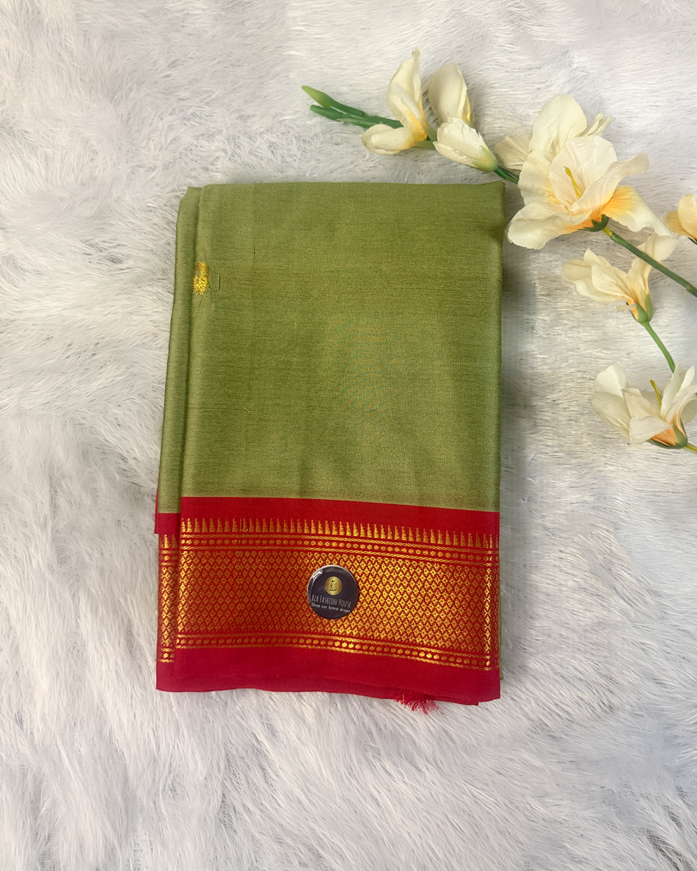 Paithani Silk Saree – Lime Green