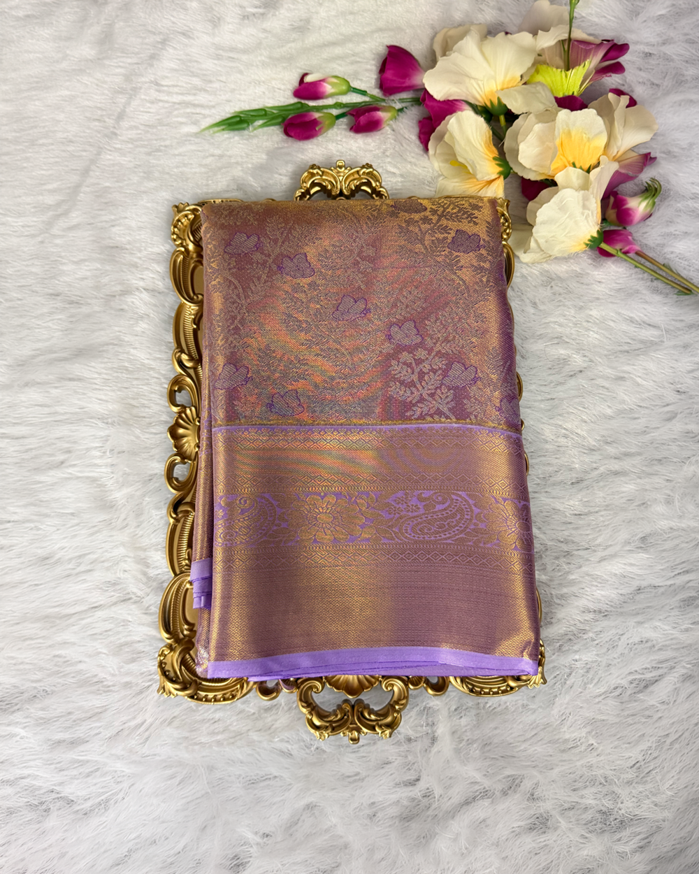 Bridal Semi Silk Saree - Lavender